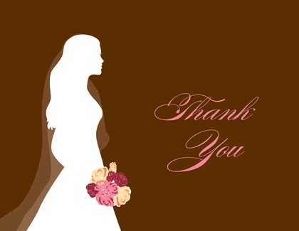 Walking Bride Red Thank You Cards