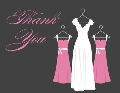 Blue Background Dresses Thank You Cards