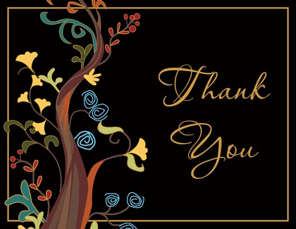 Designer Abstract Tree Thank You Cards