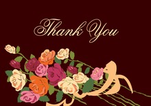 Bridal Bouquet In Dark Maroon Thank You Cards