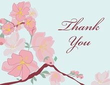 Beautiful Bridal Cyan Posies Thank You Cards