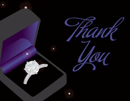 Purple Engagement Box Thank You Cards