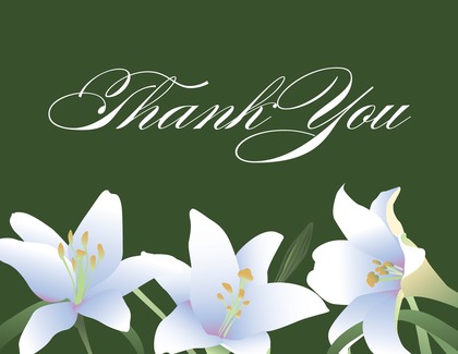 Velvet Lilies Blue Thank You Cards