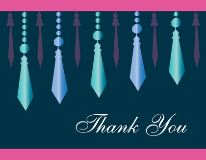 Retro Chandelier Blue Enclosure Cards