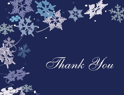 Blue Winter Snowflakes In Deep Navy Invitation