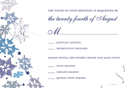 Green Winter Snowflakes RSVP Cards