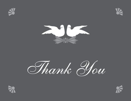 Two Modern Doves Thank You Cards