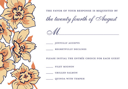 Floral Soire Yellow RSVP Cards