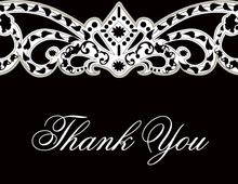 Elegant Midnight Embellished Vine Thank You Cards