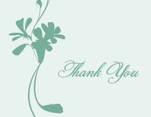 Silhouette Bouquet Rich Green Thank You Cards