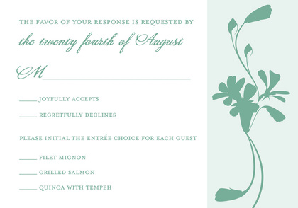 Decorative Subtle Silhouette Bouquet Wedding Invites