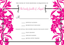 Responding With Magenta Bouquet RSVP Cards