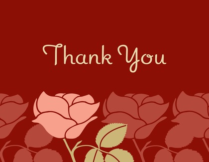 Exquisite Pink Rose Thank You Cards