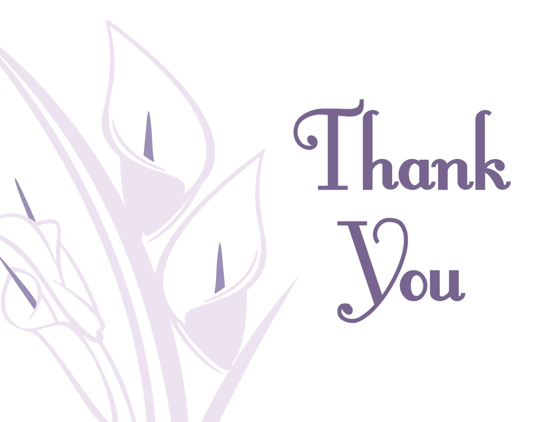 Clean Lovely Lilies In White Thank You Cards