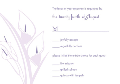 Simple Lilies Red RSVP Cards