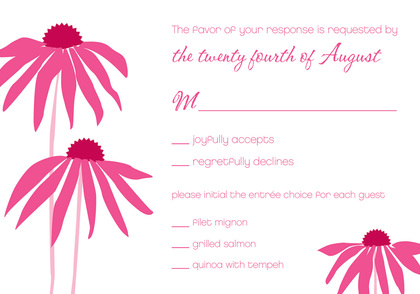 Trendy Pink Leaning Daisies Square Invitations