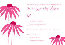 Hot Pink Leaning Daisies RSVP Cards