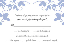 Grape Vine Slate Blue RSVP Cards