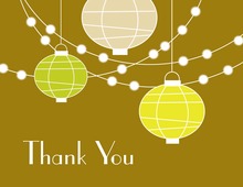 Paper Lantern Glow Gold Thank You Cards