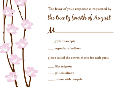 Floral String Blue RSVP Cards