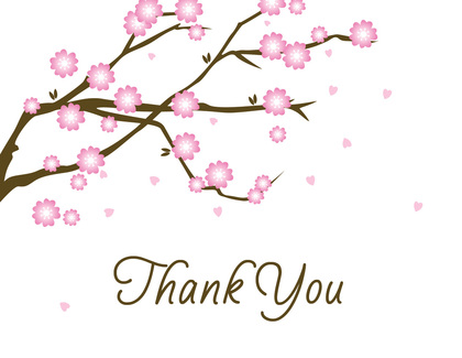 Purple Blossoms Thank You Cards