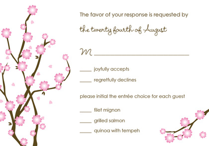 Purple Blossoms RSVP Cards