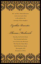 Formal Gold Damask Frame Modern Party Invitations