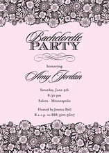 Trendy Pink Black Floral Patterned Party Invitations