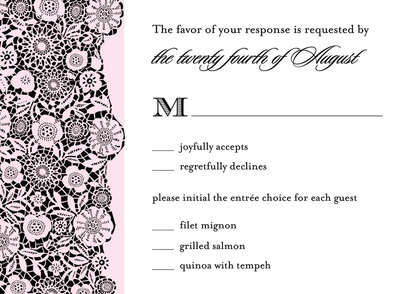 Trendy Pink Black Floral Patterned Party Invitations