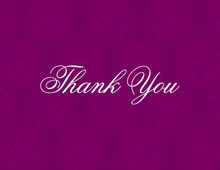 Magenta Damask Thank You Cards