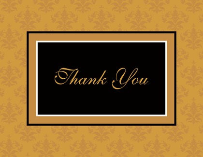 Modern Damask Green Thank You Cards