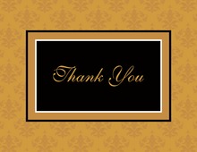 Modern Damask Gold Thank You Cards