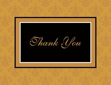 Modern Damask Gold Thank You Cards