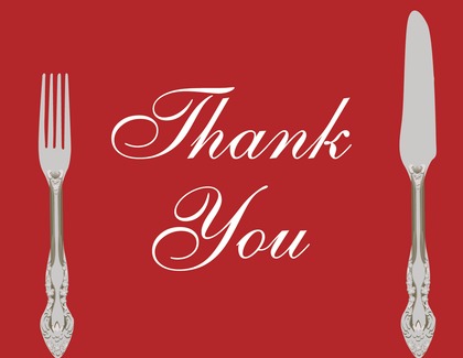 Cutlery Purple Thank You Cards
