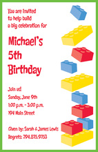 Lego Building Blocks Fun Invitations