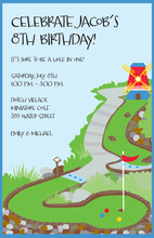 Green Plaid Golf Border Invitation