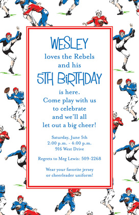 Sporty Rugby Football Invitations