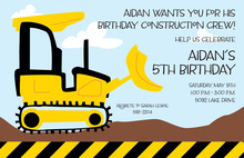 Under Construction Sign Birthday Invitations