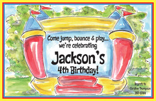 Brawny Bunting Bounce House Boy Photo Invitations