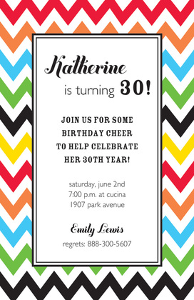 Wave Chevron Rainbow Invitations