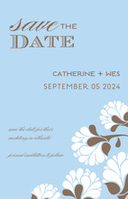 Playful Dainty Floral Modern Black Save The Date Invite