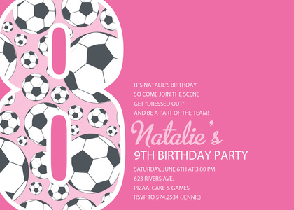 Soccer Number Eight Chocolate Invitations