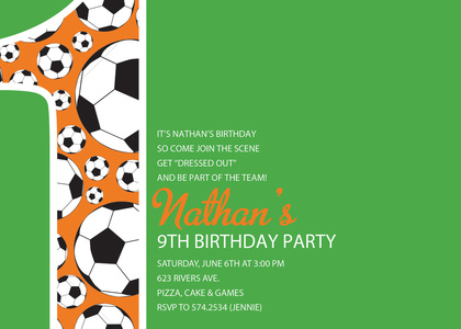 Soccer Number One Chocolate Invitations