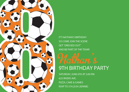 Soccer Number Eight Chocolate Invitations