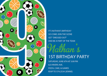 Soccer Number Nine Chocolate Invitations