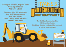 Kids Construction Squares Invitation