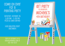 Painting Pots Paint Brushes Invitation