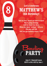 Bowling Party Numbered Paprika Invitations