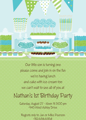 Birthday Candy Buffet Pink Invitations