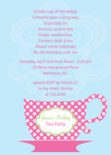 Cookie Tea Cup Polka Dots Invitation